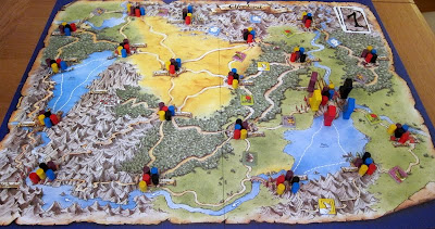 Elfenland - The board and playing pieces