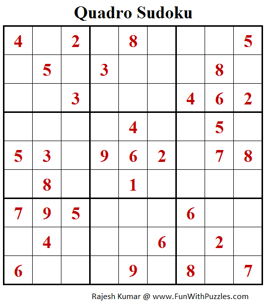 Quadro Sudoku Puzzles (Fun With Sudoku #396)