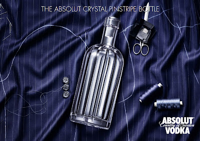 Absolut Vodka Crystal Pinstripe Bottles