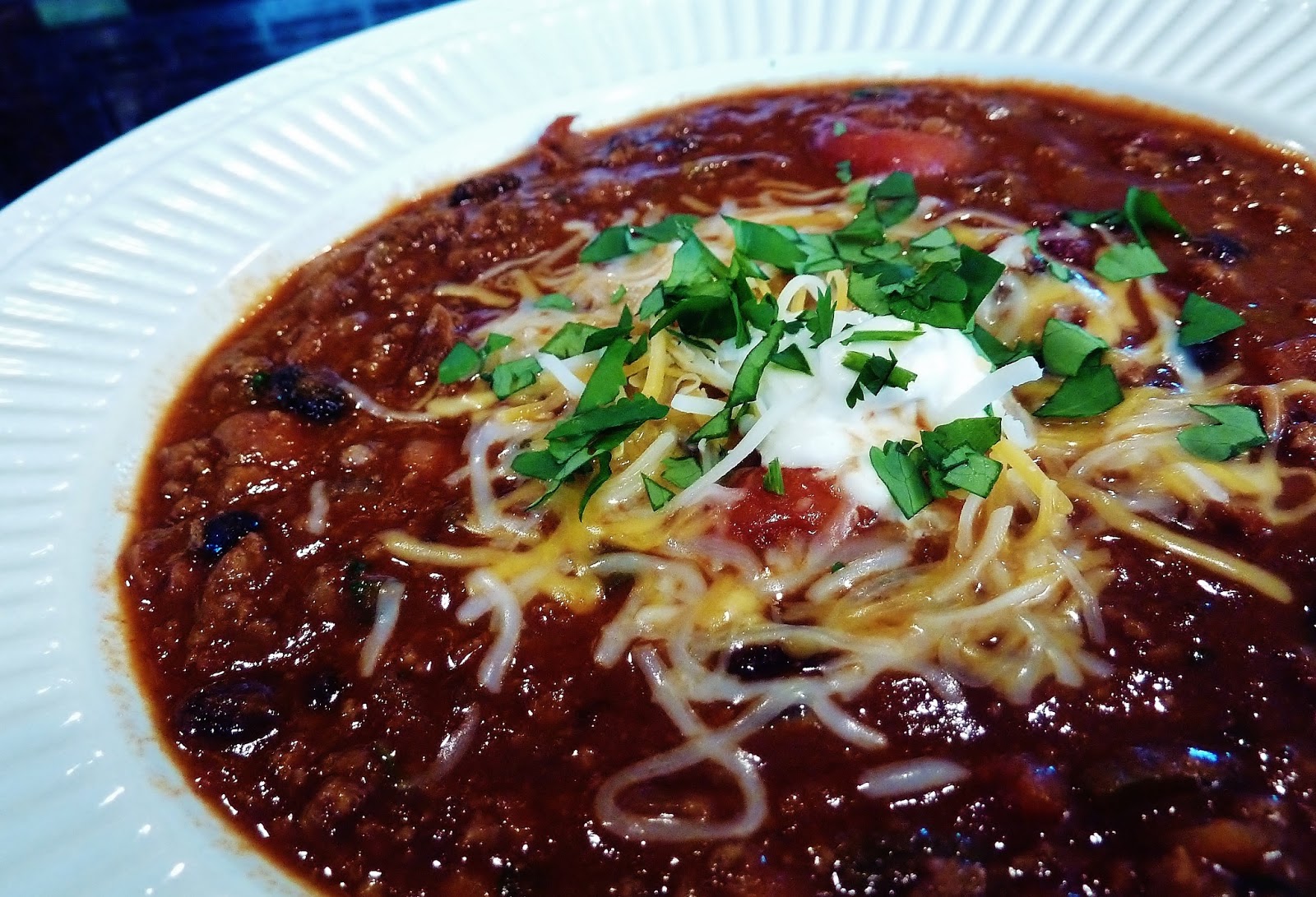 Christine's Kitchen Chronicles Spicy Three Bean Beef and Chocolate Chili