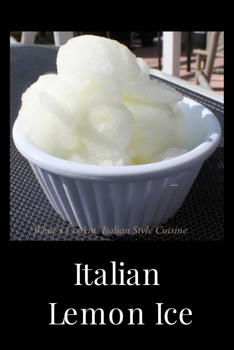 Italian lemon ice is a frozen Italian lemon confection that freezes into a creamy lemon almost sherbet style ice cream. The ice is very popular in Italian. this lemon ice is in a white ice cream dish 