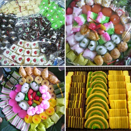 Aneka kue basah tradisional tertata rapi di atas meja