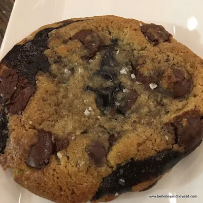 salted fudge brownie stuffed chocolate chip cookie at Rise Pizzeria in Burlingame, California