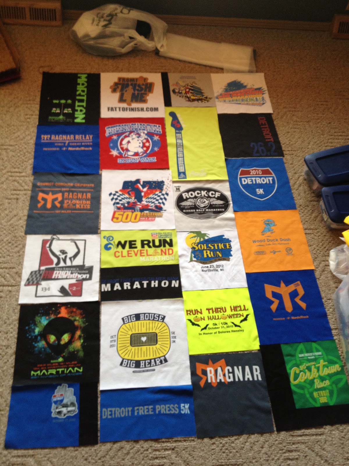 Runs for Cookies Quilt progress and Wed. Weighin