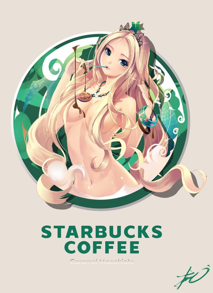 Coffee Anime Girl Drinking Starbucks