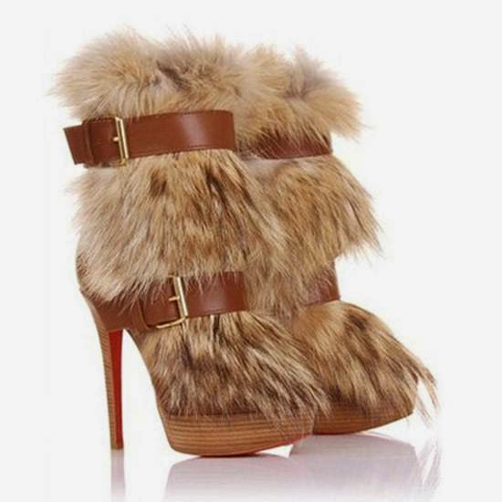 High Heels Shoes with Fur for Women | Fashionate Trends