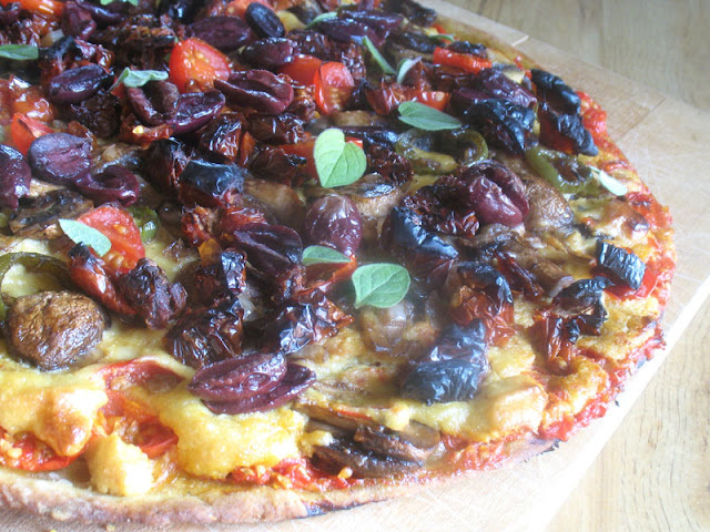 Sun-Dried Tomato Pizza with Olives and Cashew Cheese
