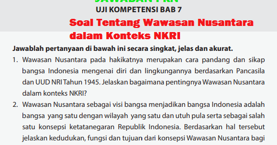 Soal Dan Jawaban Pilihan Ganda Wawasan Nusantara Dalam Konteks Nkri Guru Paud