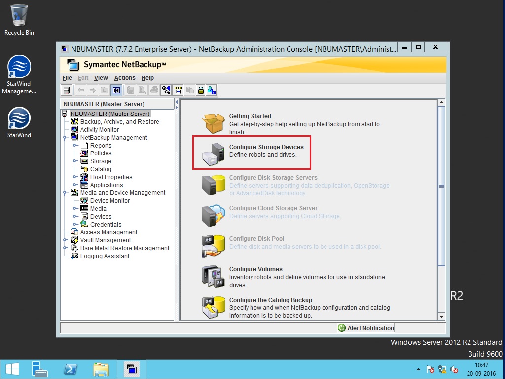 Remote Infrastructure Management Netbackup 7.7.2 VTL Configuration