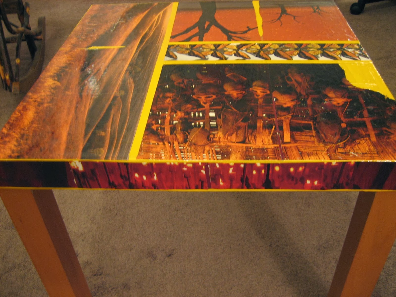 JoeSoCookbook Decoupage Lack Table with National Geographic Collage