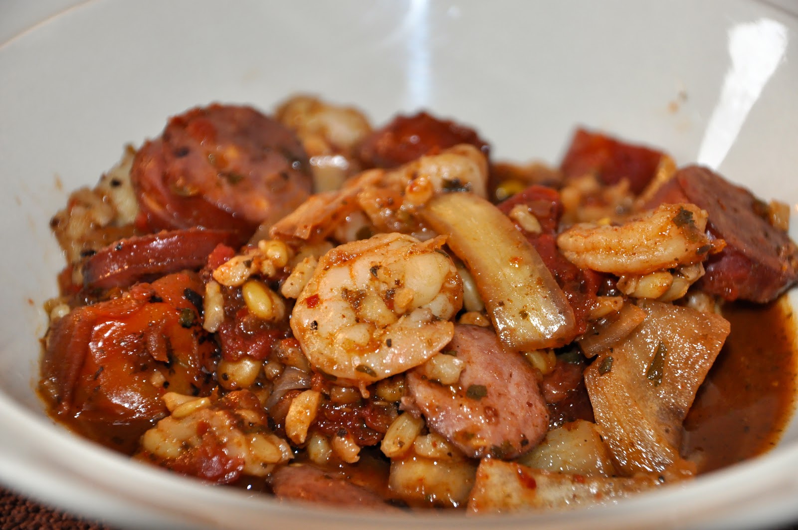 3 Gals and a Kitchen Smoked Turkey Sausage and Shrimp Jambalaya