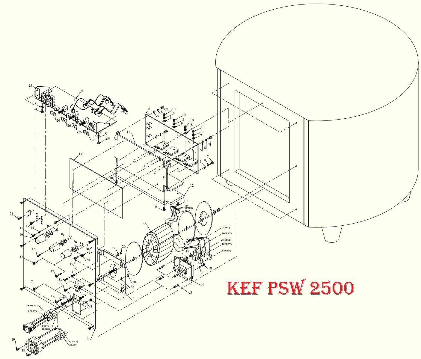 kef psw 2500 active subwoofer