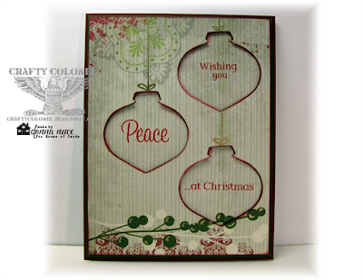 Crafty Colonel Donna Nuce for House of Cards Challenge blog, Stamp Punch Window technique, Stampin'Up Stamps and punch, Christmas Card.