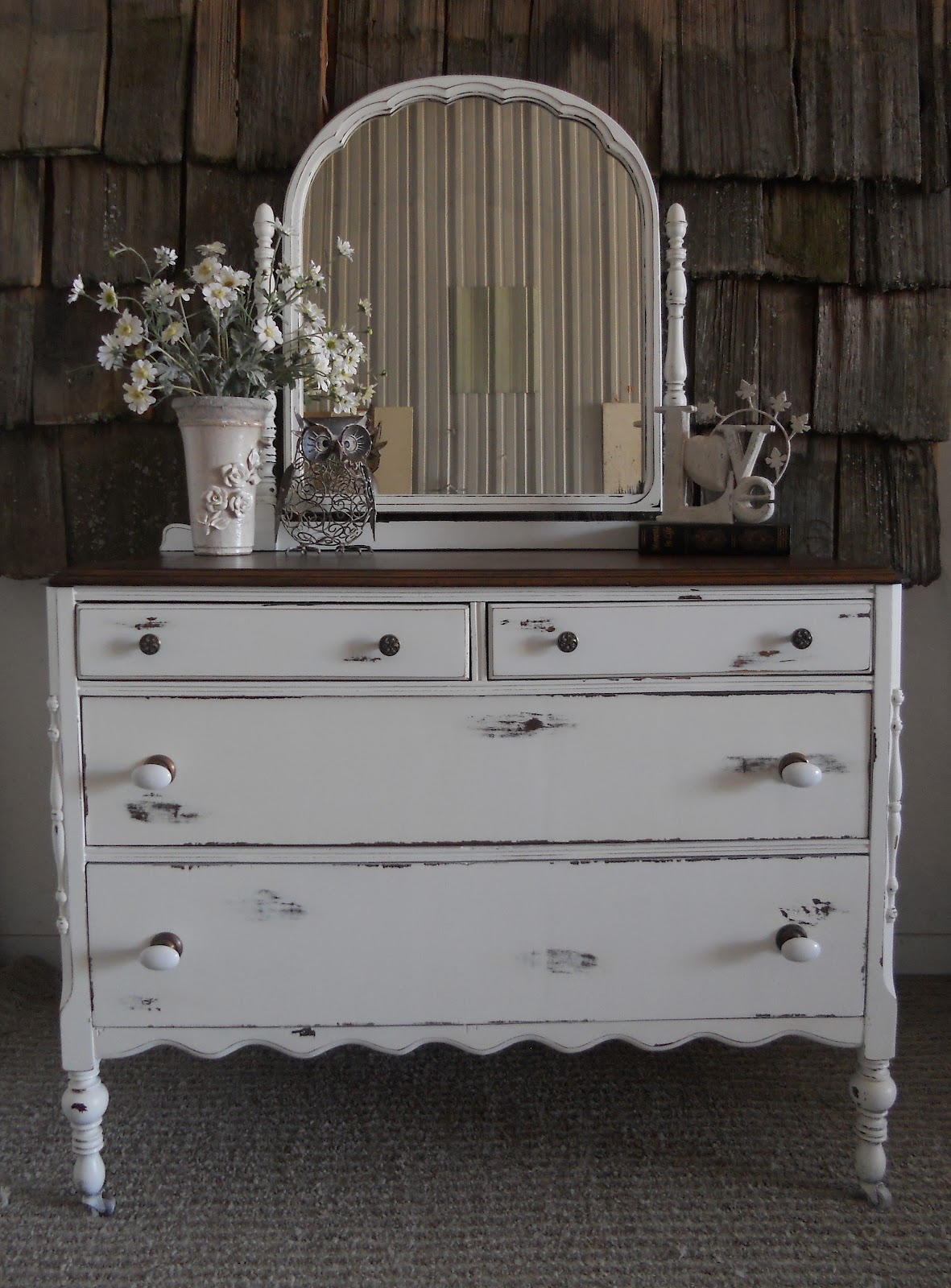 {createinspire} Scalloped Antique Dresser