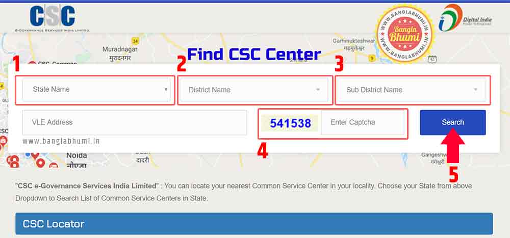 Common Service Centres Locator in West Bengal