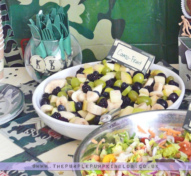 Camo Fruit Salad for an Army Themed Party