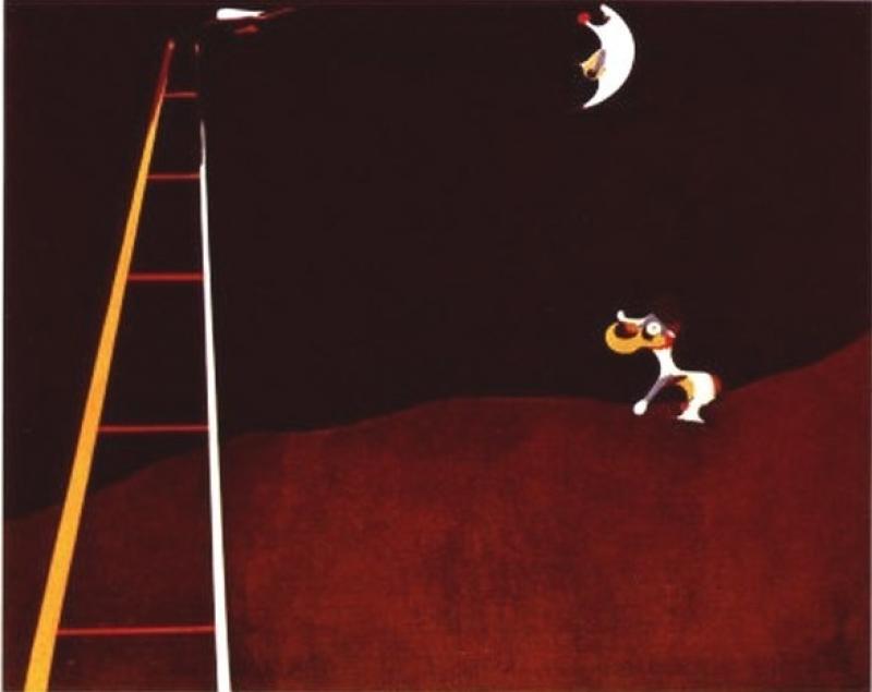 Joan Miro, Dog Barking at the Moon , 1926, is from the Philadelphia