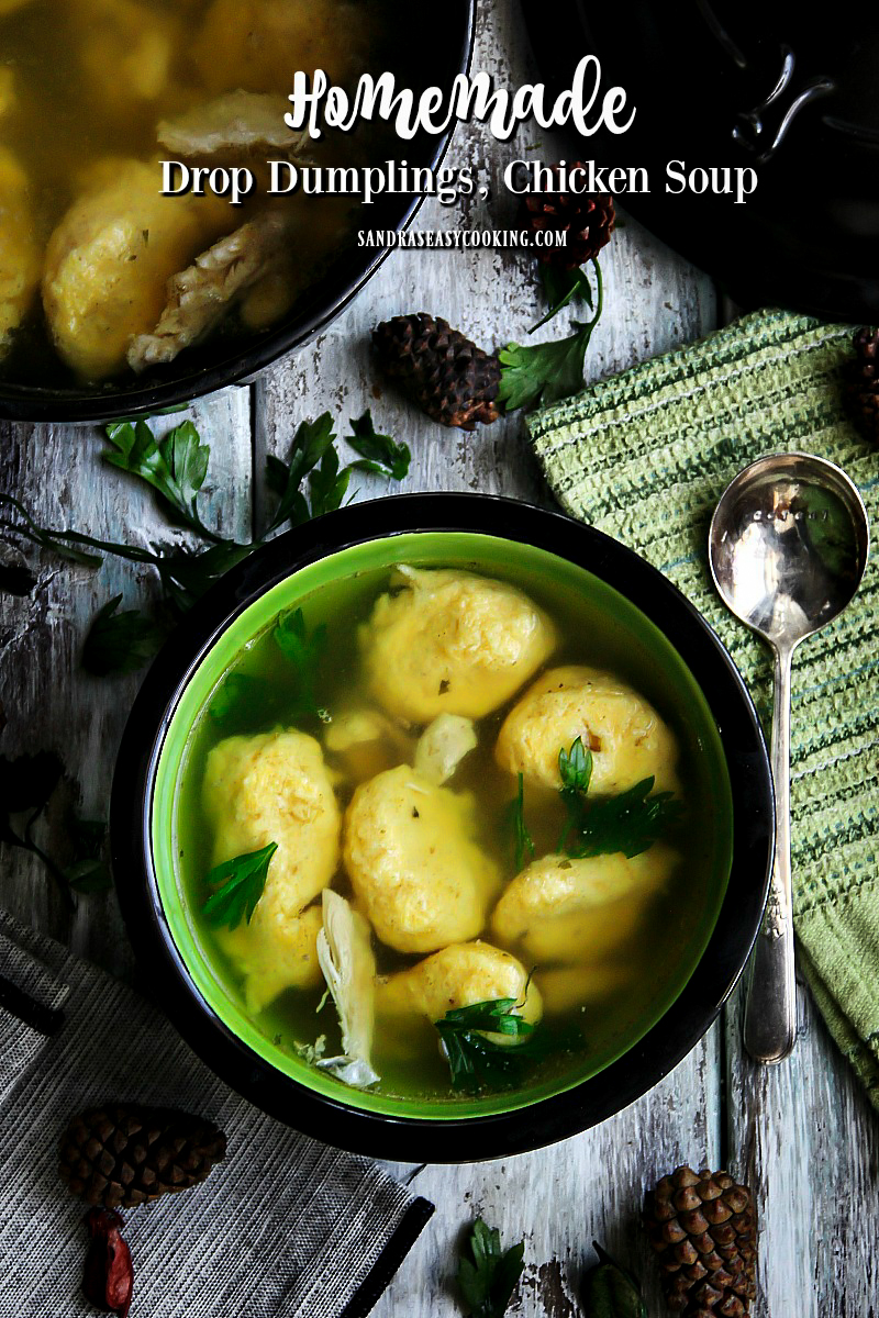 Delicious #recipe for Homemade Drop Dumplings, Chicken Soup 