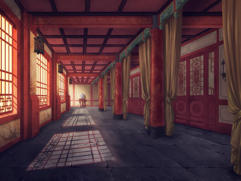 Temple room. Древний Китай дворец Тронный зал арт. Тронный зал императора Японии арт. Императорский дворец Япония внутри.