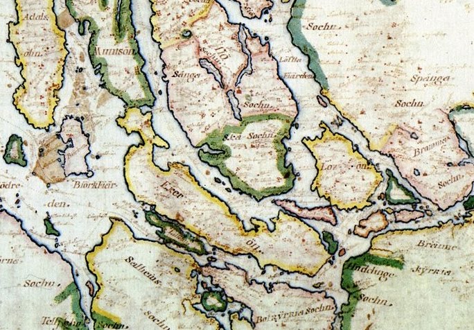 Sandudden på karta från 1600-talet