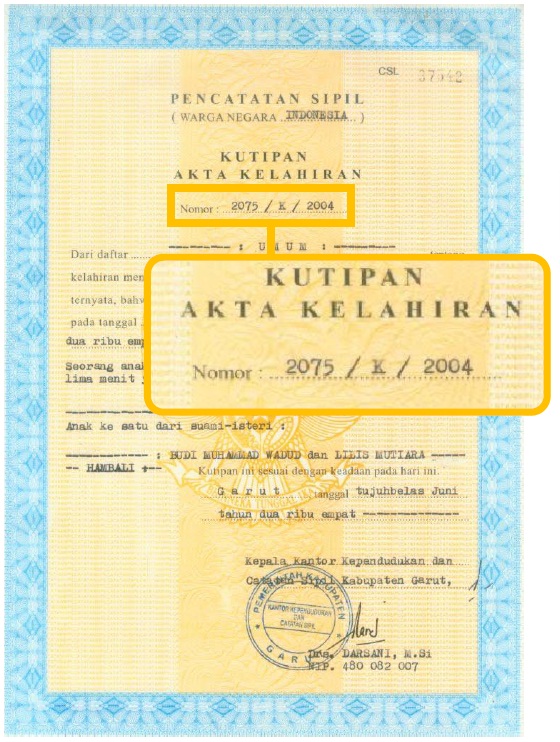 Cara Pengisian Nomor Registrasi Akta Kelahiran Peserta Cara Pengisian Nomor Registrasi Akta Kelahiran Peserta