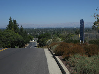 View across the Santa Clara Valley to the Diablo Range from the summit of More Avenue, Los Gatos, California