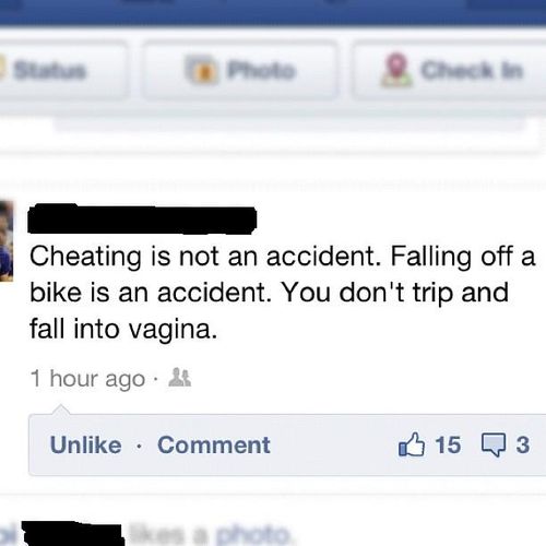 Cheating Is Not An Accident - Funny Quote