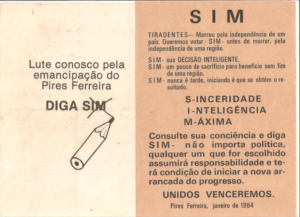 Pires Ferreira Online RELEMBRE EMANCIPAÇÃO DE PIRES FERREIRA