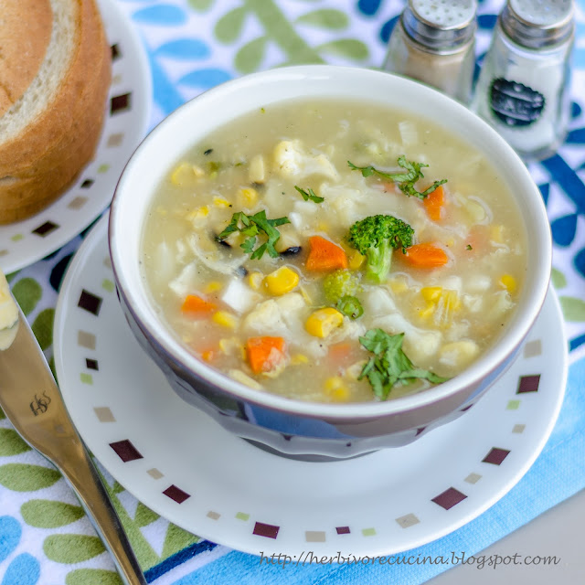 Herbivore Cucina Sweet Corn Vegetable Soup