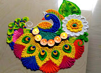 rangoli, omg, what a lovely peacock rangoli design, do it yourself, this festive season