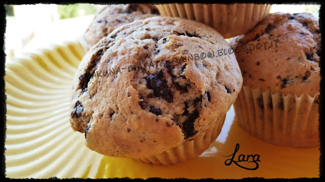 muffin con banane e cioccolato