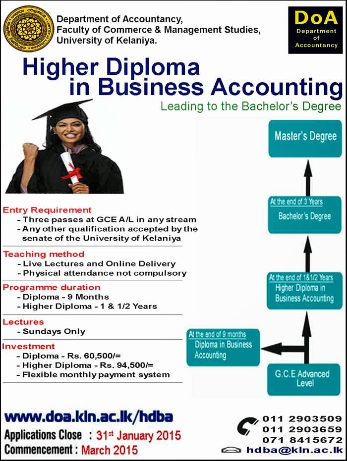 Higher Dip. in Bus. Accounting leading to Bachelor's Degree - Online.
