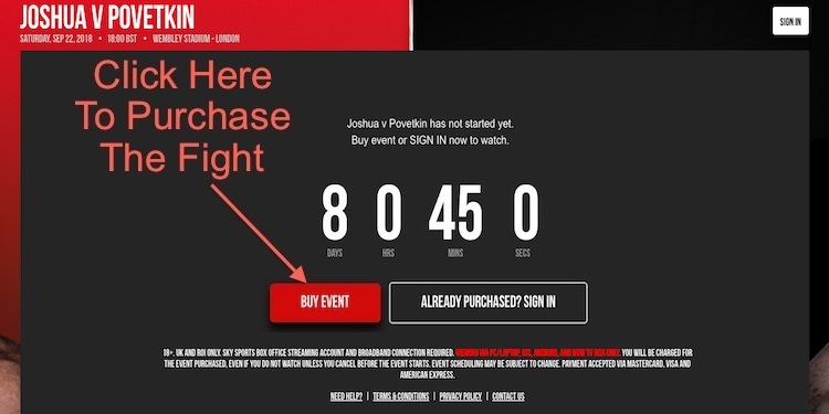 sky sports box office stream