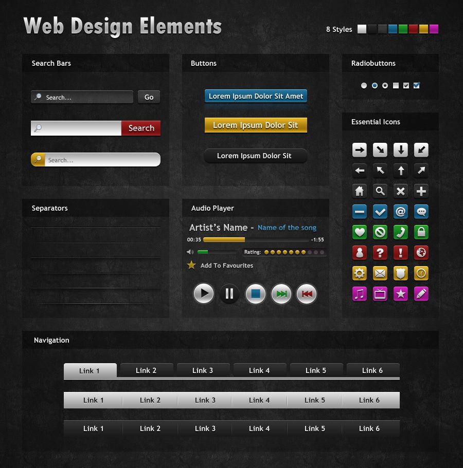 Site elements. Набор элементов интерфейса. web design elements. сайт в стиле ui. дизайн сайта даркнет.