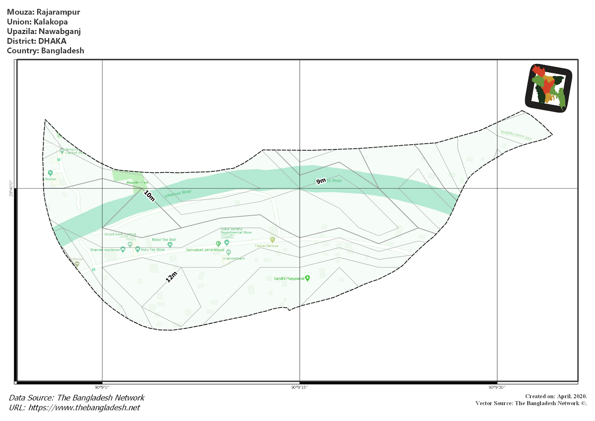 Map of Rajarampur Mouza of Nawabganj Upazila, DHAKA Map of Rajarampur Mouza of Nawabganj Upazila, DHAKA, Bangladesh.