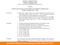 Contoh SK Panitia PSB Tahun Ajar 2017/2018