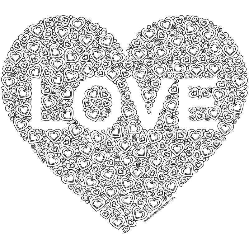 Don't Eat the Paste: Heart Love coloring page