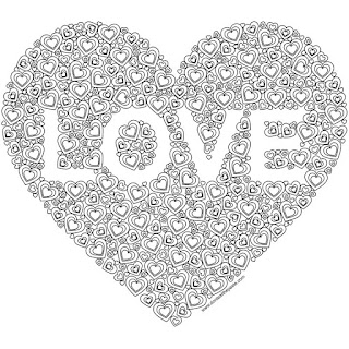 Heart love coloring page to print and color #coloring #coloringbooks #adultcoloring #Valentine