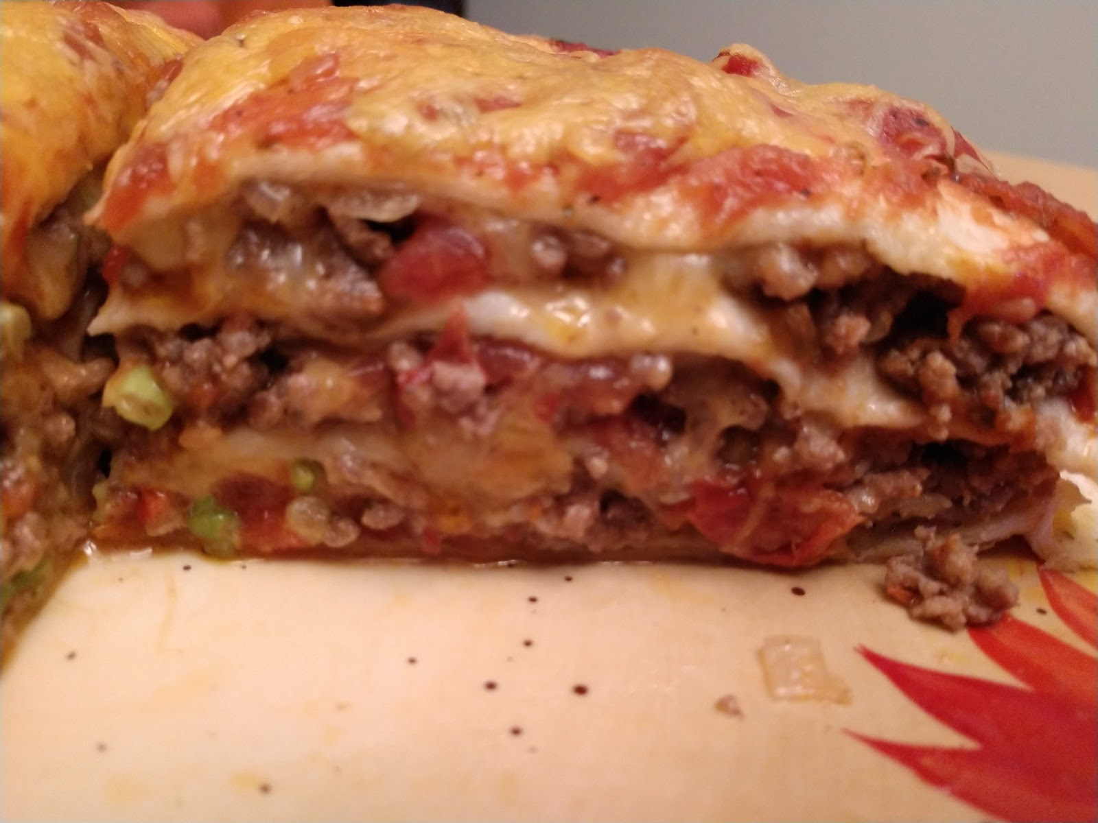 "So what are you making for dinner?" Stacked Beef Quesadilla Pie
