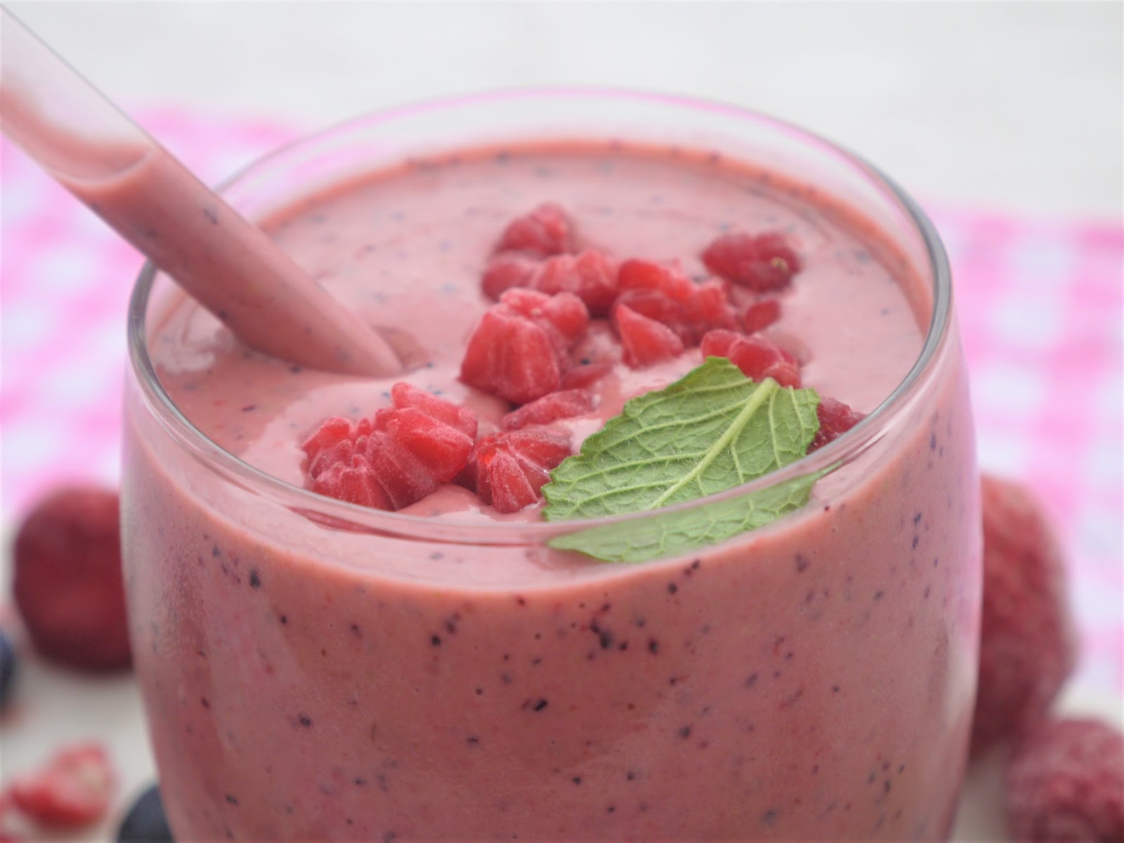 This Muslim Girl Bakes Frozen Berry Avocado Smoothie.