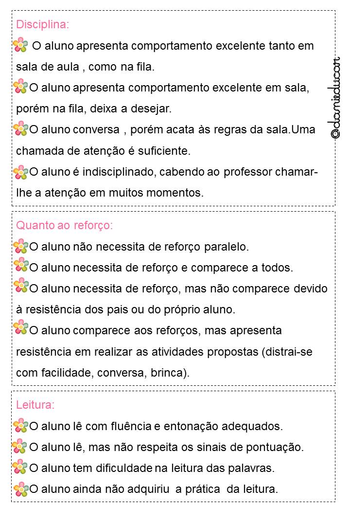 Sugestoes Para Preencher Relatorio De Aluno Relatorios Educacao Infantil Relatorio Individual Educacao Infantil Avaliacao Educacao Infantil