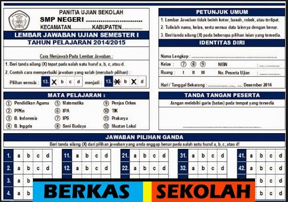 Download Ljk Untuk Sd Mi Smp Mts Sma Smk Ma Format Word Corel Dan Jpg Png