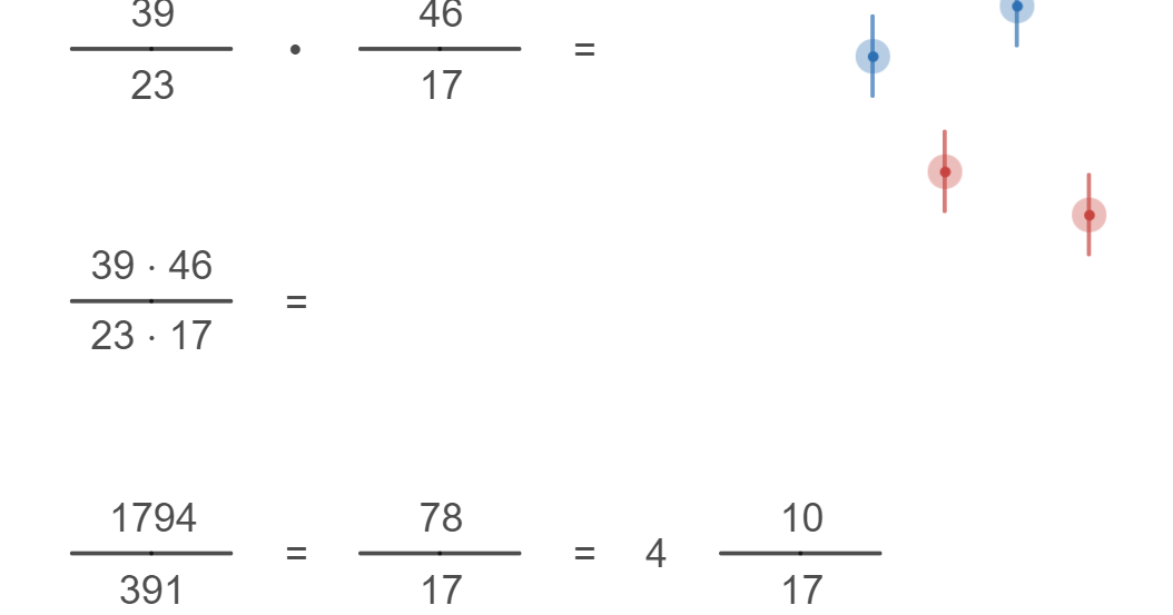 Matematik med Desmos Product of two fractions
