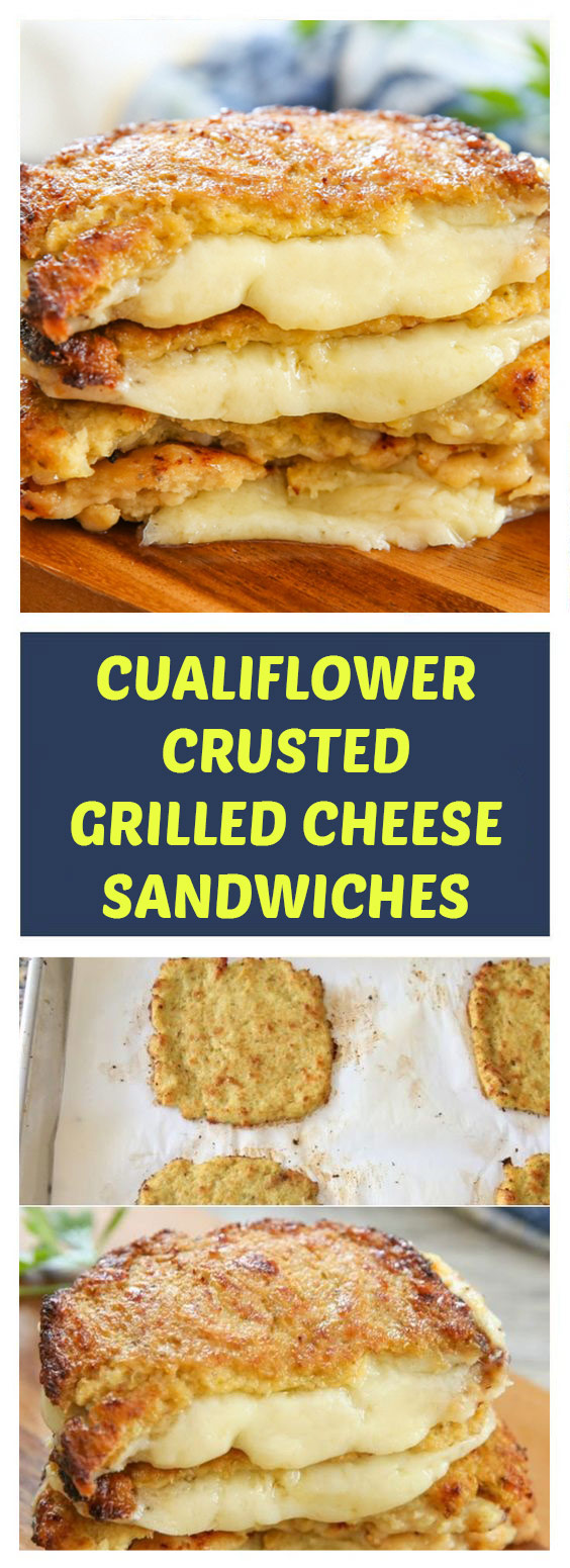 Vegan & Gluten Free Cauliflower Crusted Grilled Cheese Sandwiches