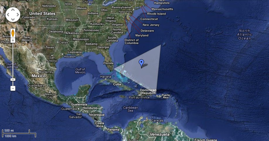 Карта бермудского треугольника на карте мира