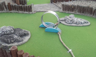 Mini Golf course at Allhallows Leisure Holiday Park in Rochester, Kent. Photo by Sophia Moles, May 2017