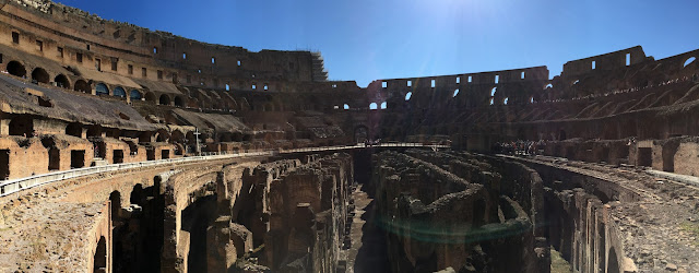 Panoramic View of the Roman Colosseum, Inside the Colosseum