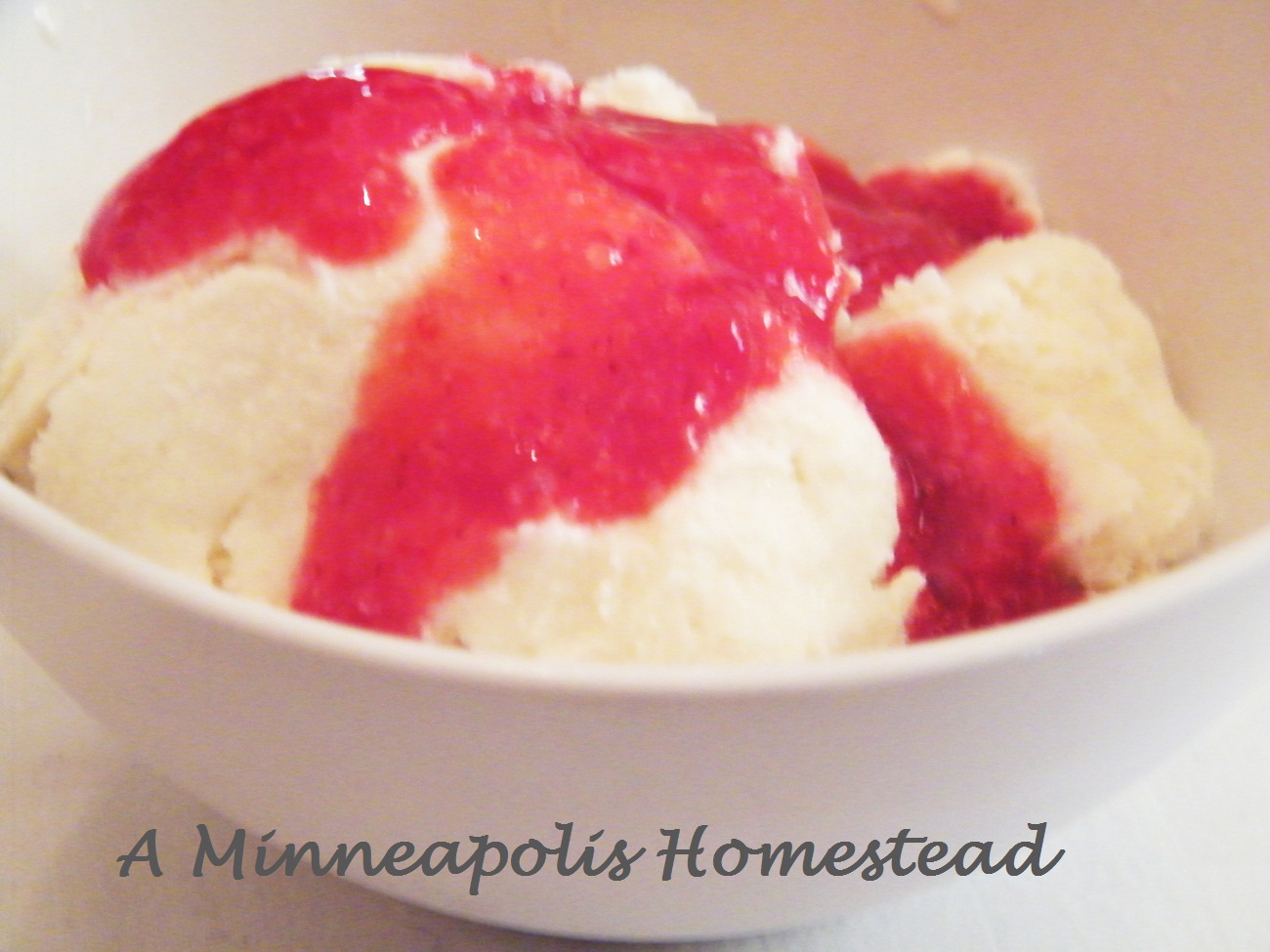 Low Sugar Vanilla Ice Cream With Strawberry Sauce Recipe Minneapolis Homestead