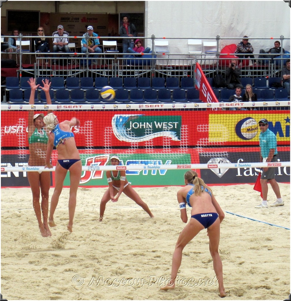 Attack Of Russian Beach Volley Team