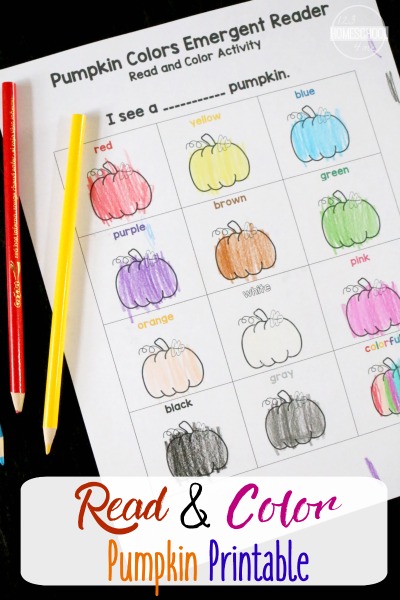 color words reading printable